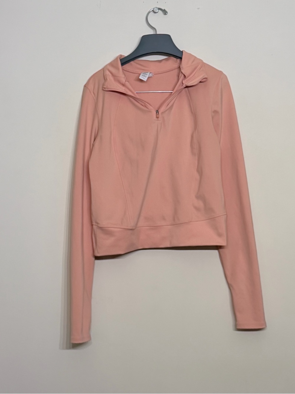 Yogalicious Blush Pink Quarter-Zip Crop Hoodie